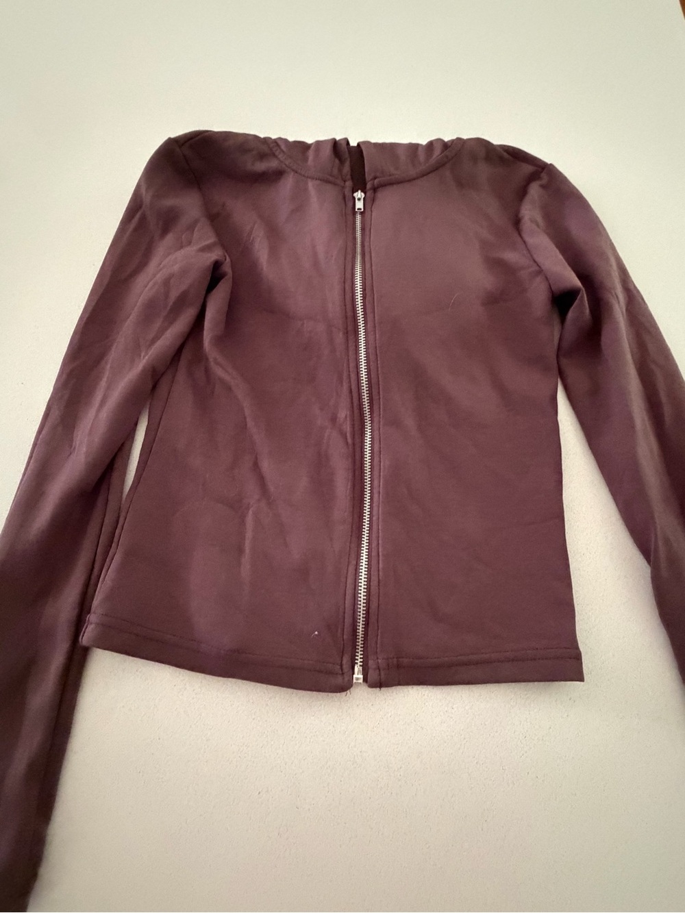 Women's Brown Zip-Front Set